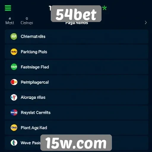 Métodos de pagamento disponíveis no 54bet